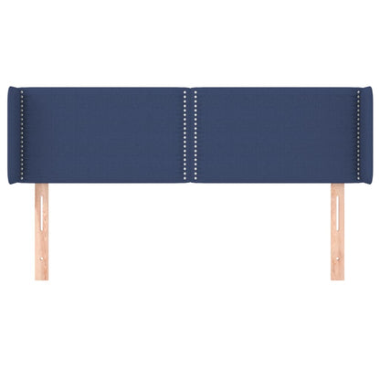 Hoofdbord Met Randen Stof Blauw 147 x 16 x 78/88 cm
