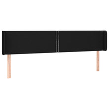 Hoofdbord Met Randen Stof Zwart 163 x 16 x 78/88 cm