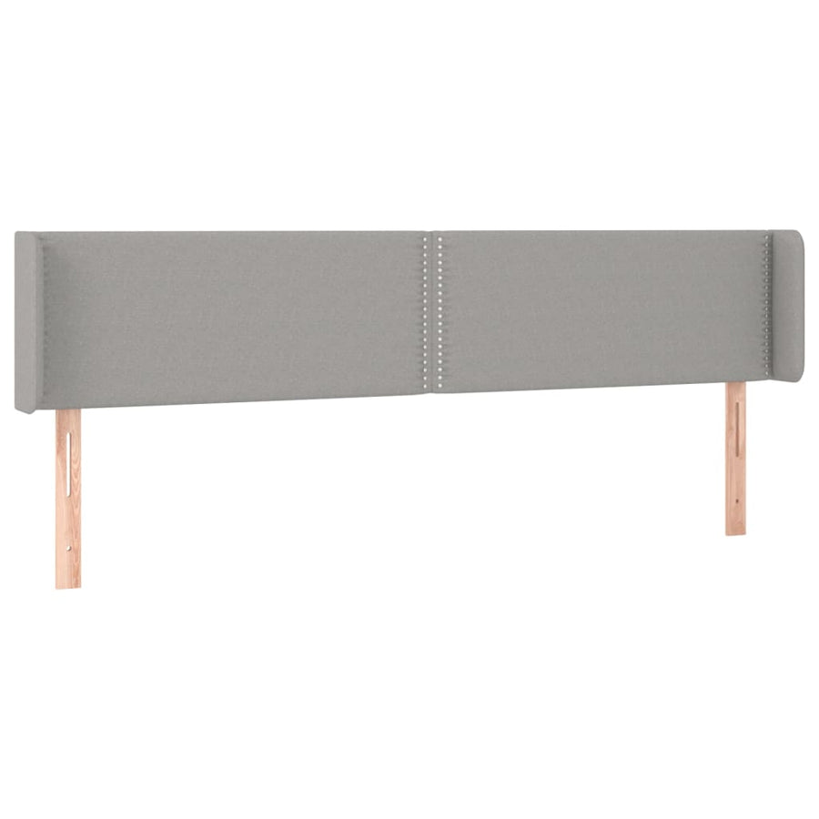 Hoofdbord Met Randen Stof Lichtgrijs 183 x 16 x 78/88 cm