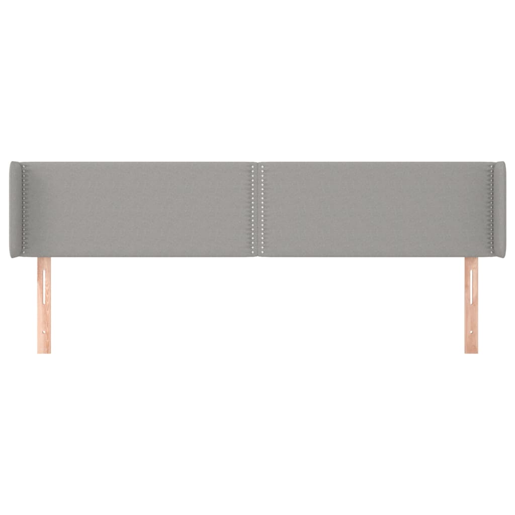 Hoofdbord Met Randen Stof Lichtgrijs 183 x 16 x 78/88 cm
