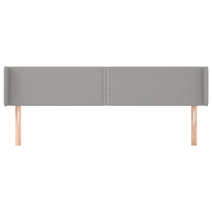 Hoofdbord Met Randen Stof Lichtgrijs 183 x 16 x 78/88 cm