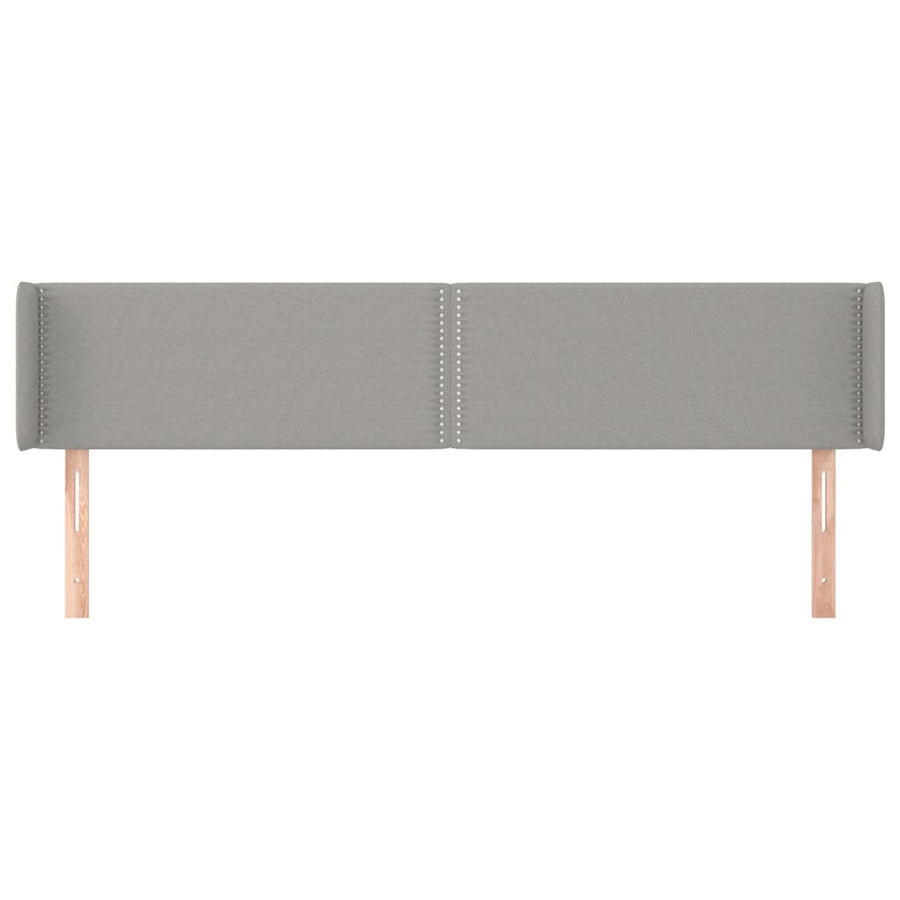 Hoofdbord Met Randen Stof Lichtgrijs 183 x 16 x 78/88 cm