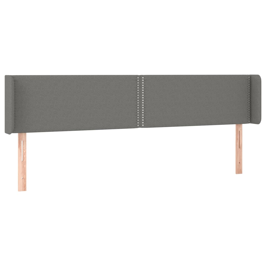 Hoofdbord Met Randen Stof Donkergrijs 183 x 16 x 78/88 cm