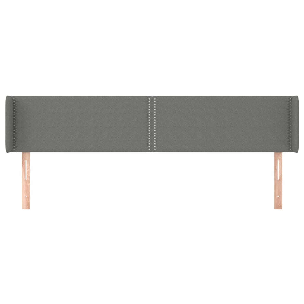Hoofdbord Met Randen Stof Donkergrijs 183 x 16 x 78/88 cm