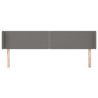 Hoofdbord Met Randen Stof Donkergrijs 183 x 16 x 78/88 cm