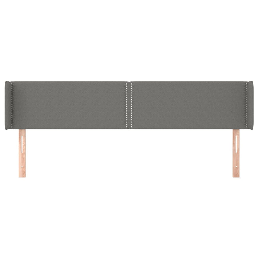 Hoofdbord Met Randen Stof Donkergrijs 183 x 16 x 78/88 cm
