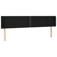 Hoofdbord Met Randen Stof Zwart 183 x 16 x 78/88 cm