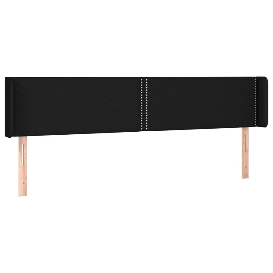 Hoofdbord Met Randen Stof Zwart 183 x 16 x 78/88 cm