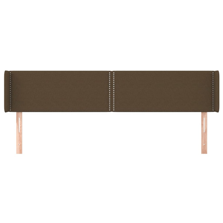 Hoofdbord met randen 183x16x78/88 cm stof donkerbruin 183 x 16 x 78/88 cm