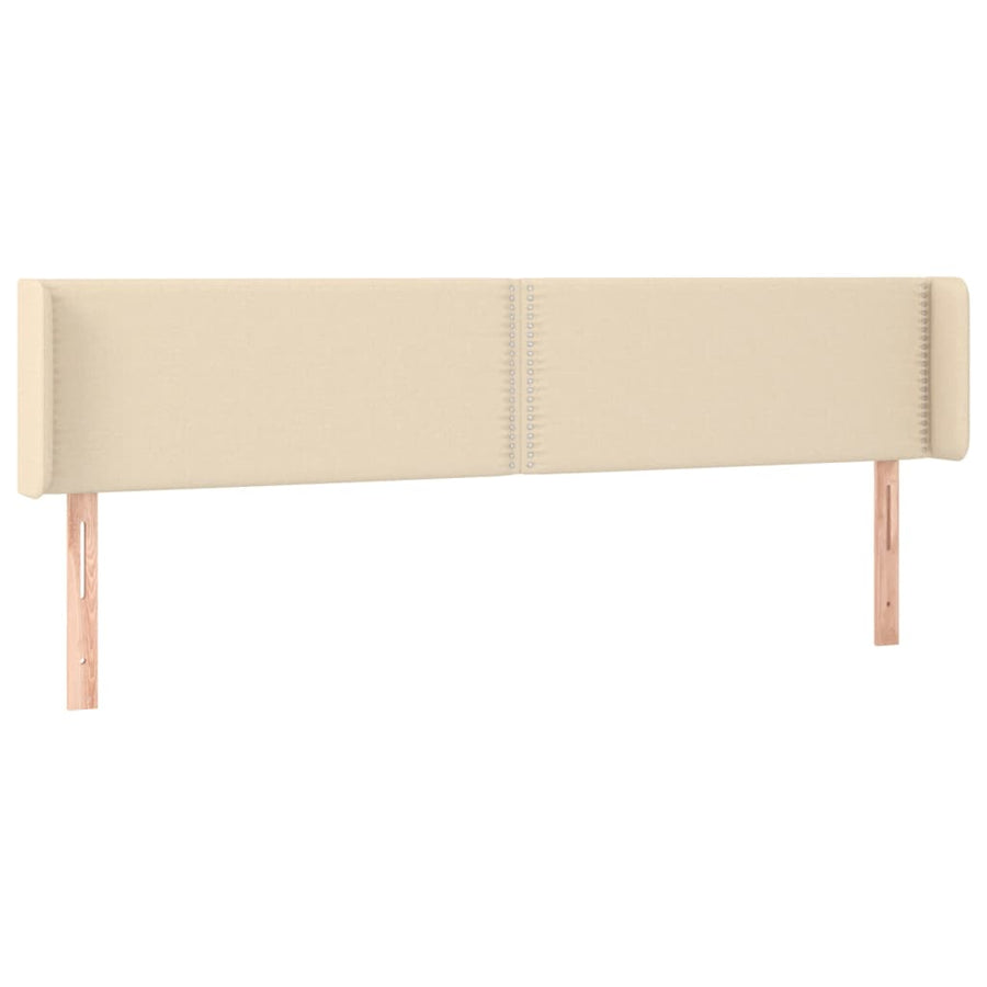 Hoofdbord Met Randen Stof Kleurig Crème 183 x 16 x 78/88 cm