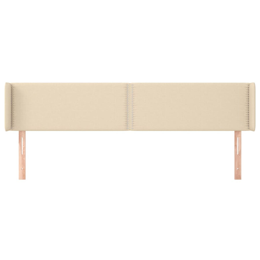 Hoofdbord Met Randen Stof Kleurig Crème 183 x 16 x 78/88 cm