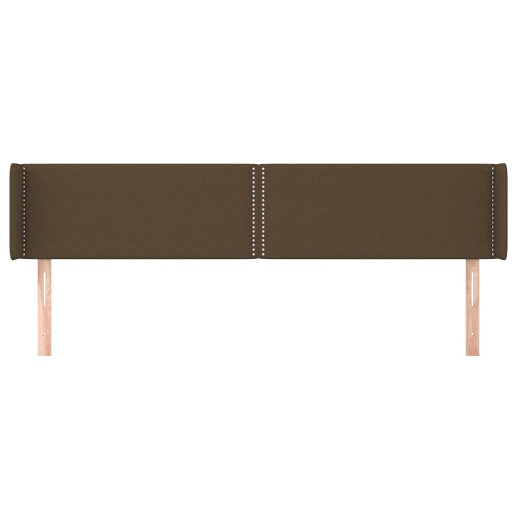 Hoofdbord met randen 203x16x78/88 cm stof donkerbruin 203 x 16 x 78/88 cm