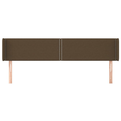 Hoofdbord met randen 203x16x78/88 cm stof donkerbruin 203 x 16 x 78/88 cm