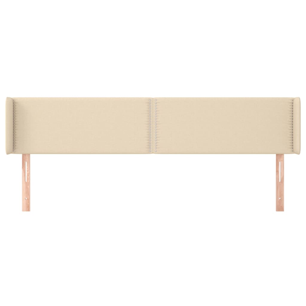 Hoofdbord Met Randen Stof Kleurig Crème 203 x 16 x 78/88 cm