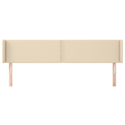 Hoofdbord Met Randen Stof Kleurig Crème 203 x 16 x 78/88 cm