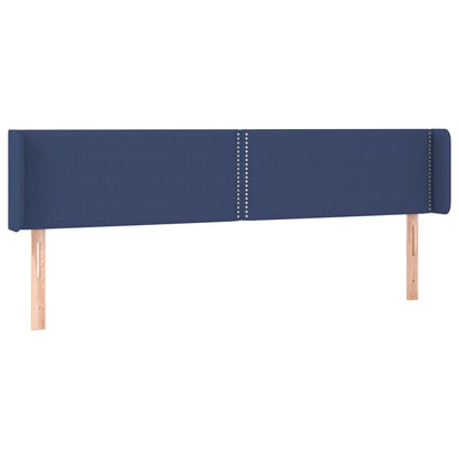 Hoofdbord Met Randen Stof Blauw 203 x 16 x 78/88 cm