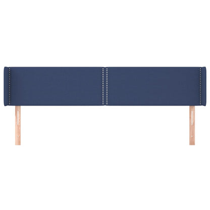 Hoofdbord Met Randen Stof Blauw 203 x 16 x 78/88 cm