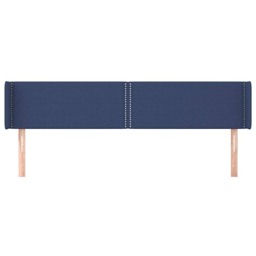 Hoofdbord Met Randen Stof Blauw 203 x 16 x 78/88 cm