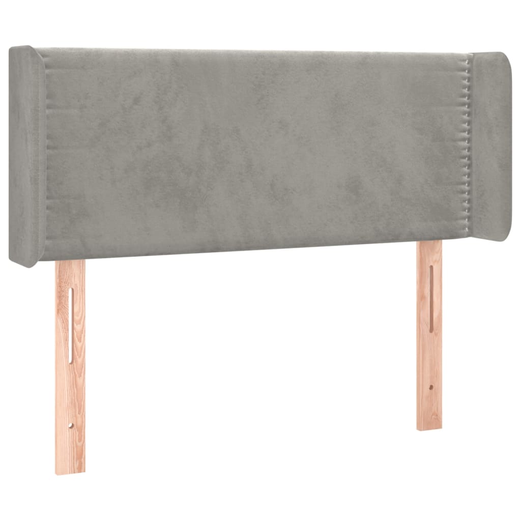 Hoofdbord met randen 83x16x78/88 cm fluweel lichtgrijs 83 x 16 x 78/88 cm Lichtgrijs