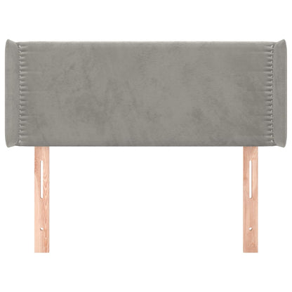 Hoofdbord met randen 83x16x78/88 cm fluweel lichtgrijs 83 x 16 x 78/88 cm Lichtgrijs