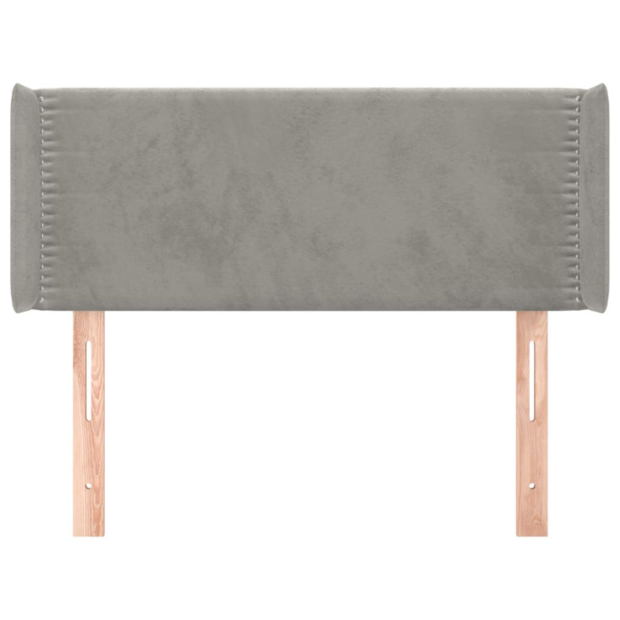 Hoofdbord met randen 83x16x78/88 cm fluweel lichtgrijs 83 x 16 x 78/88 cm Lichtgrijs