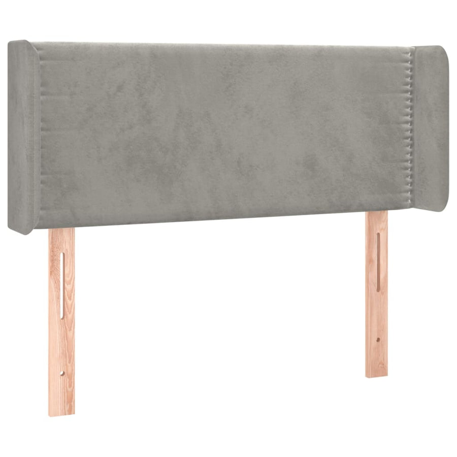Hoofdbord met randen 93x16x78/88 cm fluweel lichtgrijs 93 x 16 x 78/88 cm Lichtgrijs