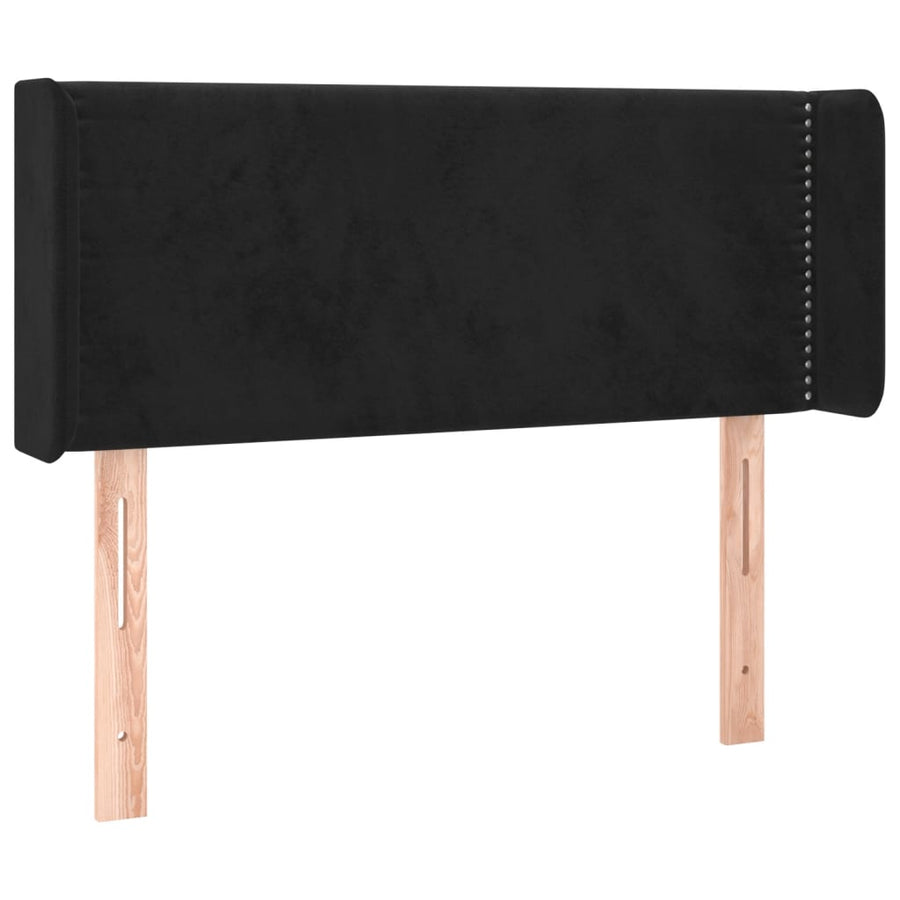 Hoofdbord met randen 93x16x78/88 cm fluweel zwart 93 x 16 x 78/88 cm Zwart