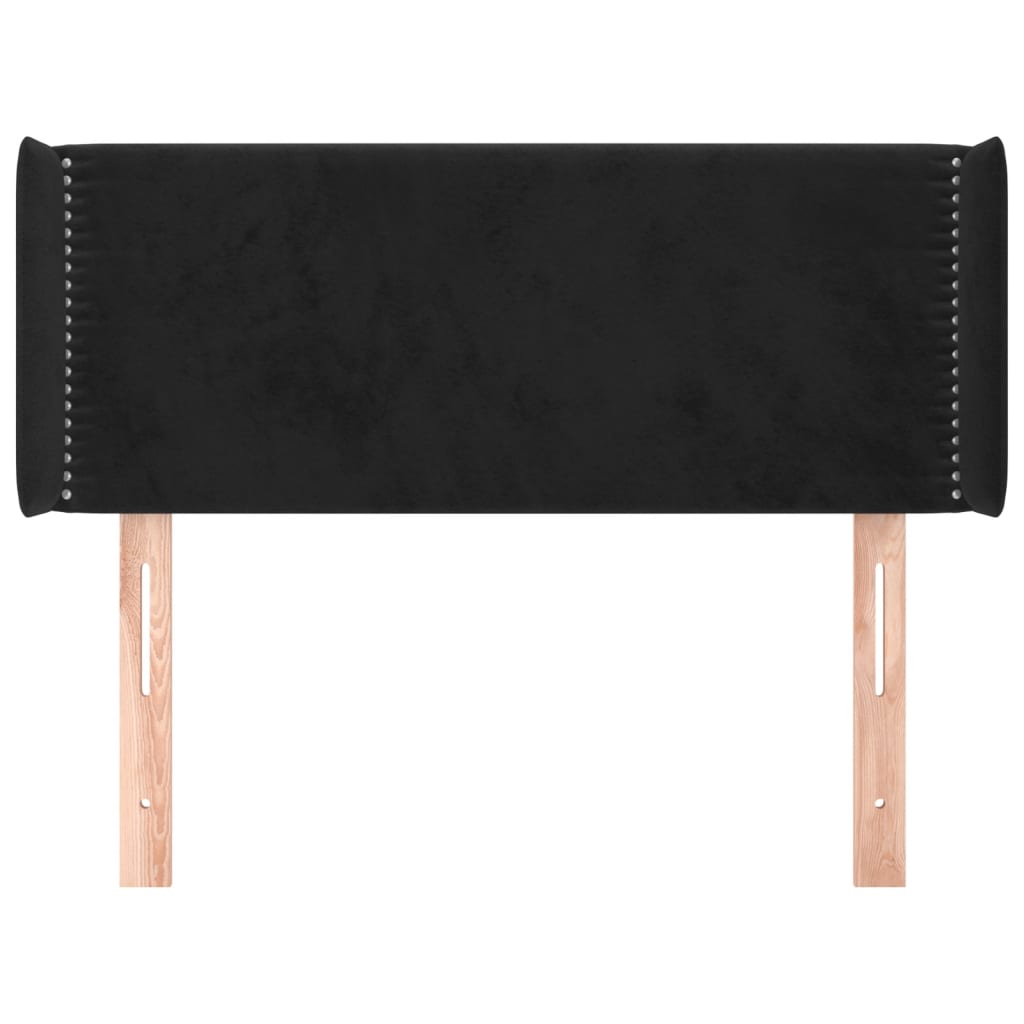 Hoofdbord met randen 93x16x78/88 cm fluweel zwart 93 x 16 x 78/88 cm Zwart