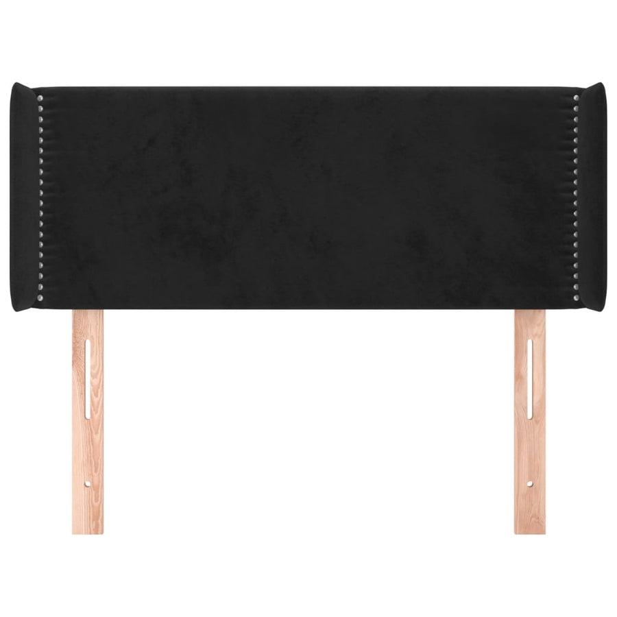 Hoofdbord met randen 93x16x78/88 cm fluweel zwart 93 x 16 x 78/88 cm Zwart