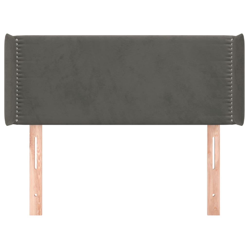 Hoofdbord met randen 103x16x78/88 cm fluweel donkergrijs 103 x 16 x 78/88 cm Donkergrijs