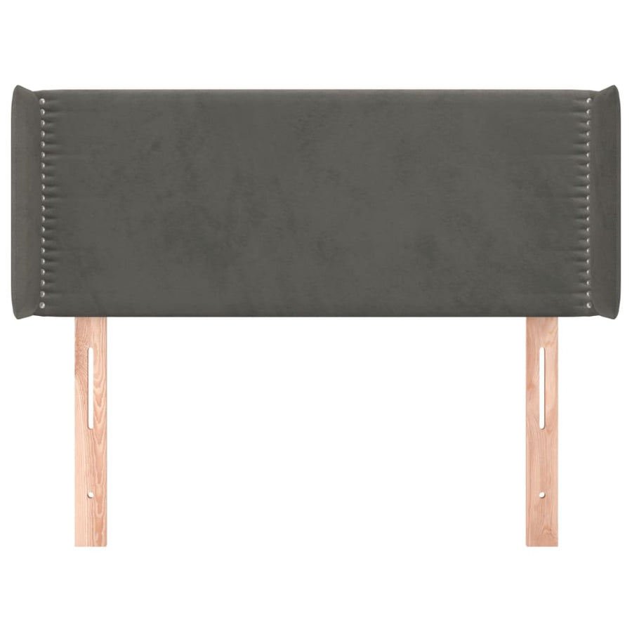 Hoofdbord met randen 103x16x78/88 cm fluweel donkergrijs 103 x 16 x 78/88 cm Donkergrijs