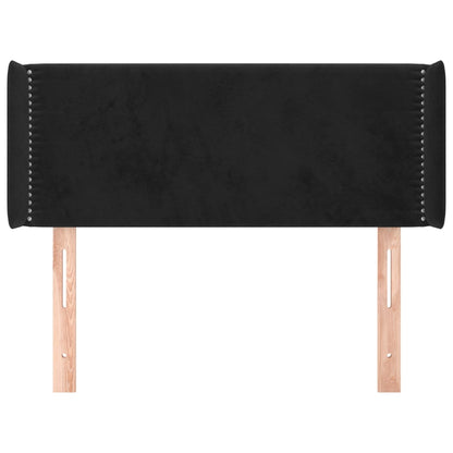 Hoofdbord met randen 103x16x78/88 cm fluweel zwart 103 x 16 x 78/88 cm Zwart