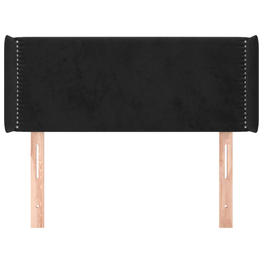 Hoofdbord met randen 103x16x78/88 cm fluweel zwart 103 x 16 x 78/88 cm Zwart