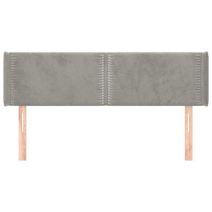 Hoofdbord Met Randen Fluweel 147 x 16 x 78/88 cm Lichtgrijs
