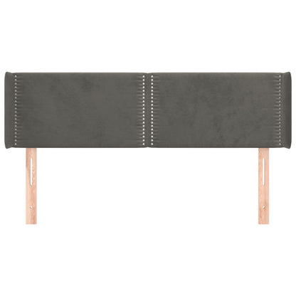 Hoofdbord met randen 147x16x78/88 cm fluweel donkergrijs 147 x 16 x 78/88 cm Donkergrijs
