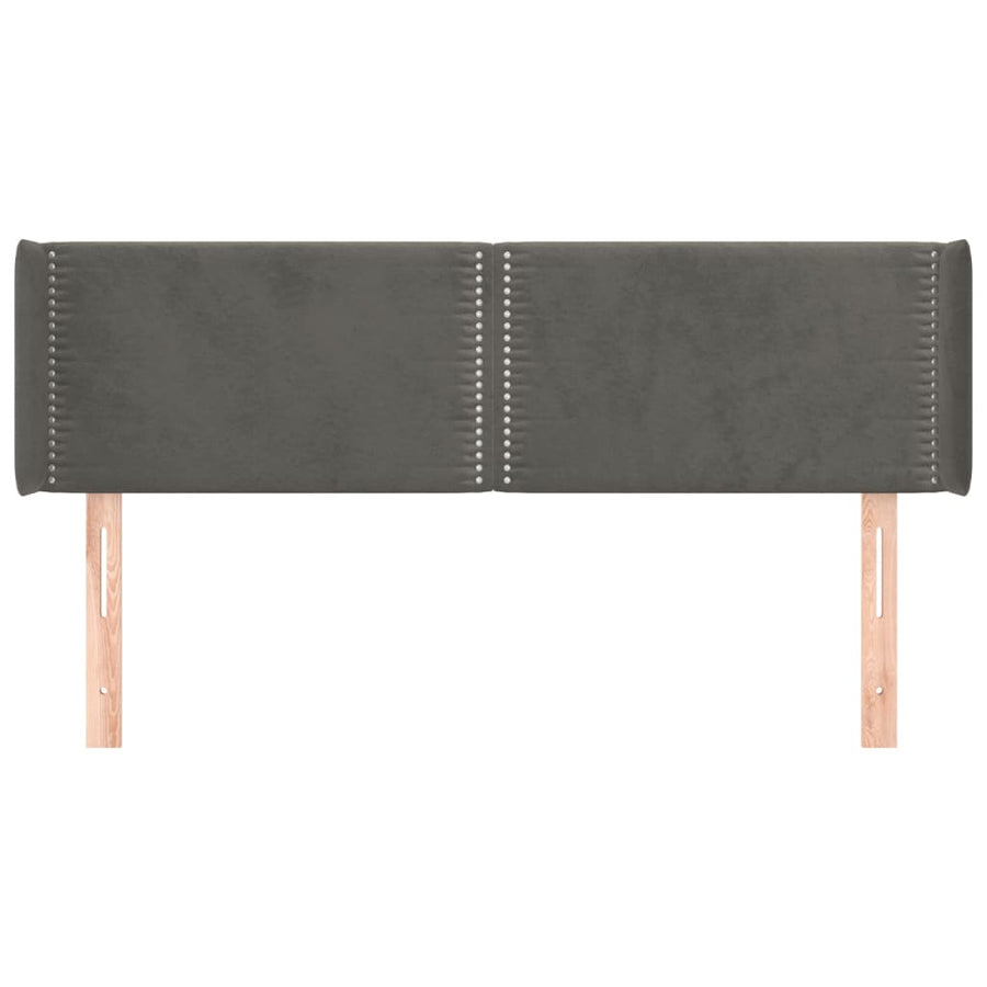 Hoofdbord met randen 147x16x78/88 cm fluweel donkergrijs 147 x 16 x 78/88 cm Donkergrijs