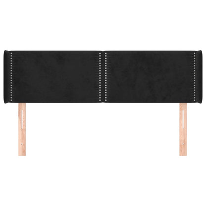 Hoofdbord Met Randen Fluweel 147 x 16 x 78/88 cm Zwart