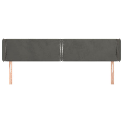 Hoofdbord met randen 163x16x78/88 cm fluweel donkergrijs 163 x 16 x 78/88 cm Donkergrijs