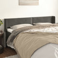 Headboard with borders 163x16x78/88 cm velvet dark grey