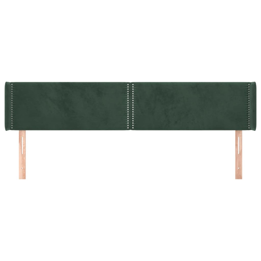 Hoofdbord Met Randen Fluweel 1 183 x 16 x 78/88 cm Donkergroen