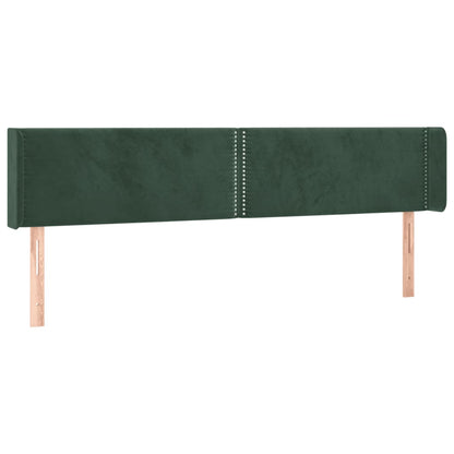 Hoofdbord Met Randen Fluweel 1 203 x 16 x 78/88 cm Donkergroen