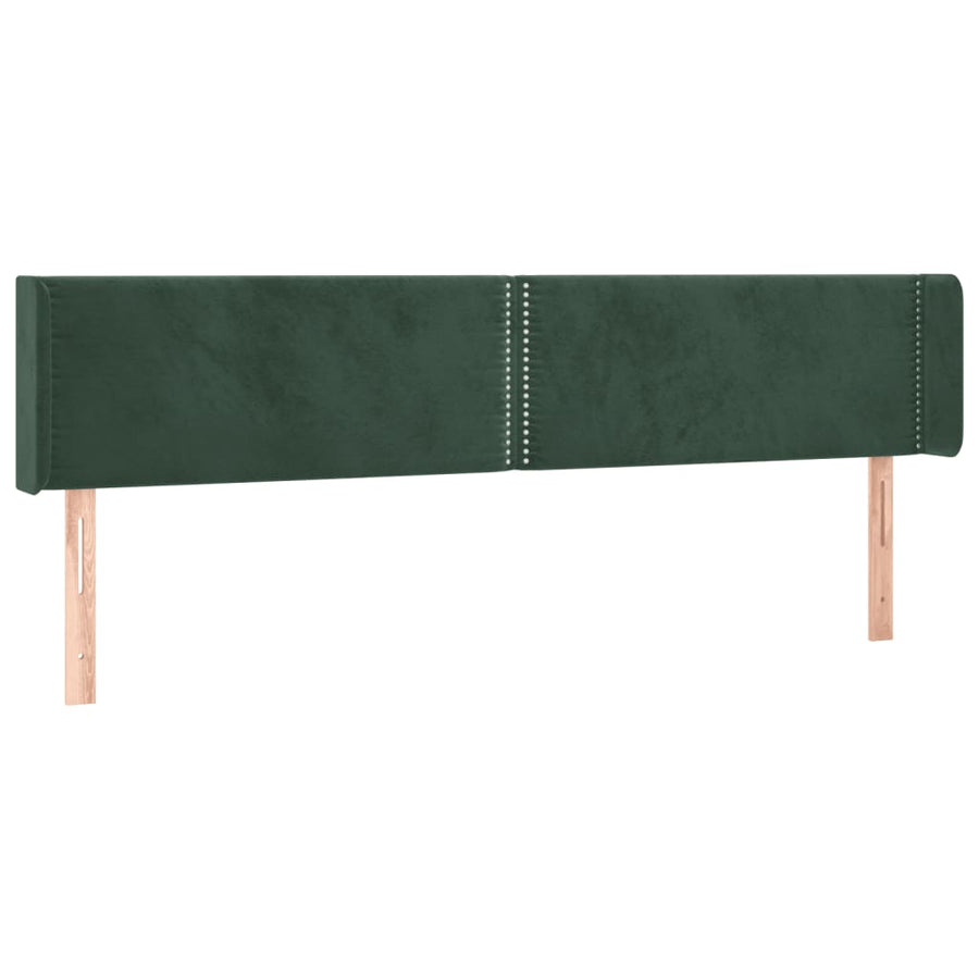 Hoofdbord Met Randen Fluweel 1 203 x 16 x 78/88 cm Donkergroen