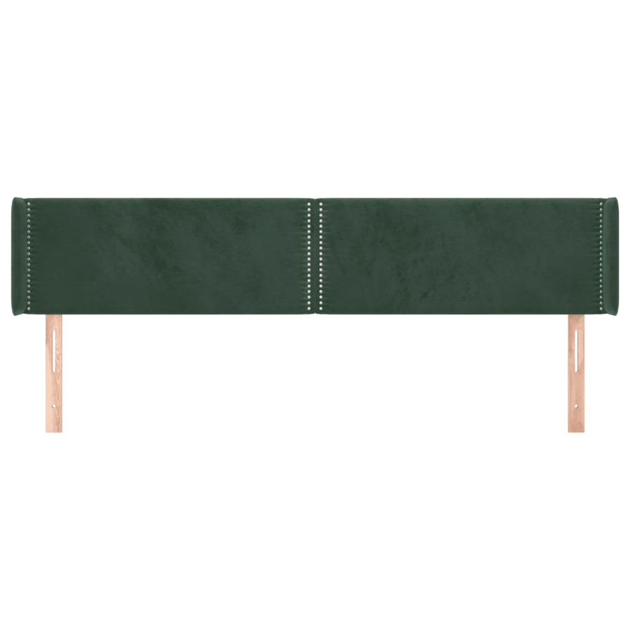 Hoofdbord Met Randen Fluweel 1 203 x 16 x 78/88 cm Donkergroen