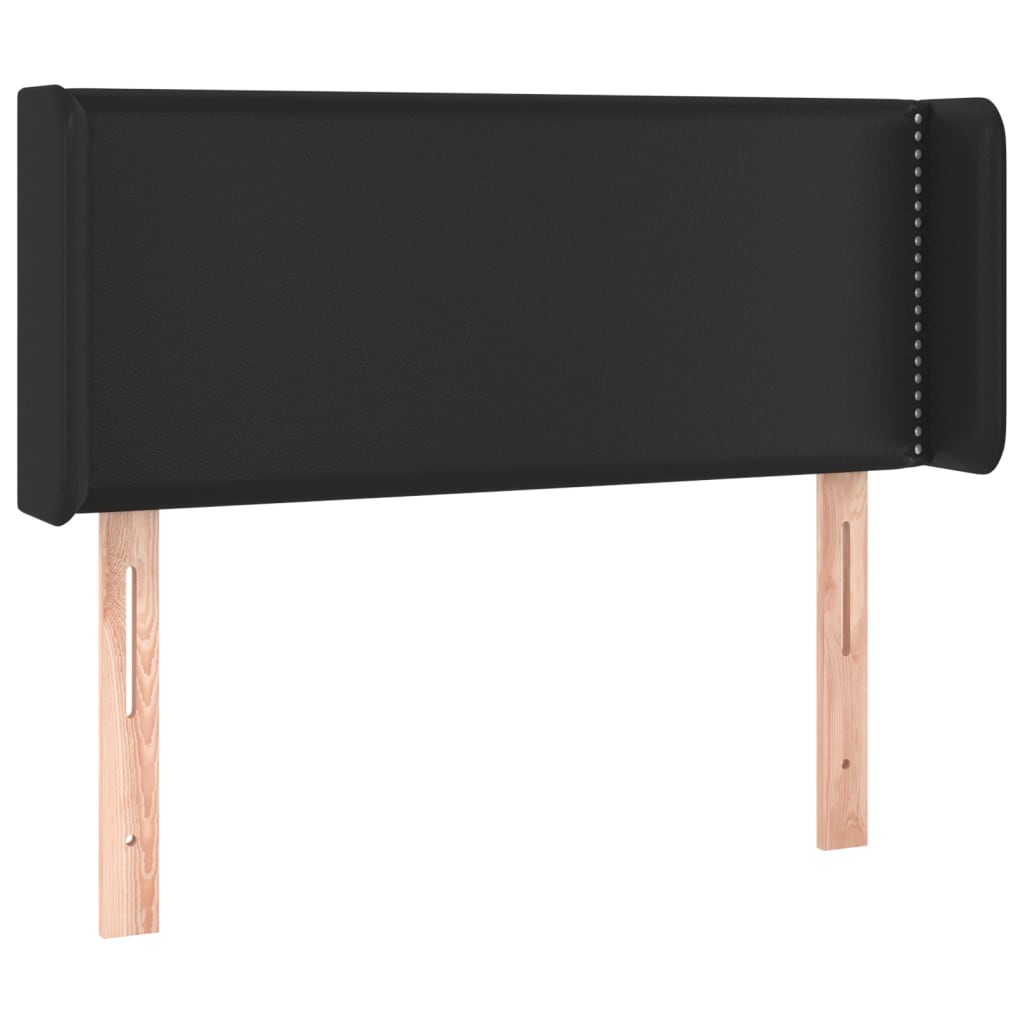 Hoofdbord met randen 83x16x78/88 cm kunstleer zwart 83 x 16 x 78/88 cm Zwart