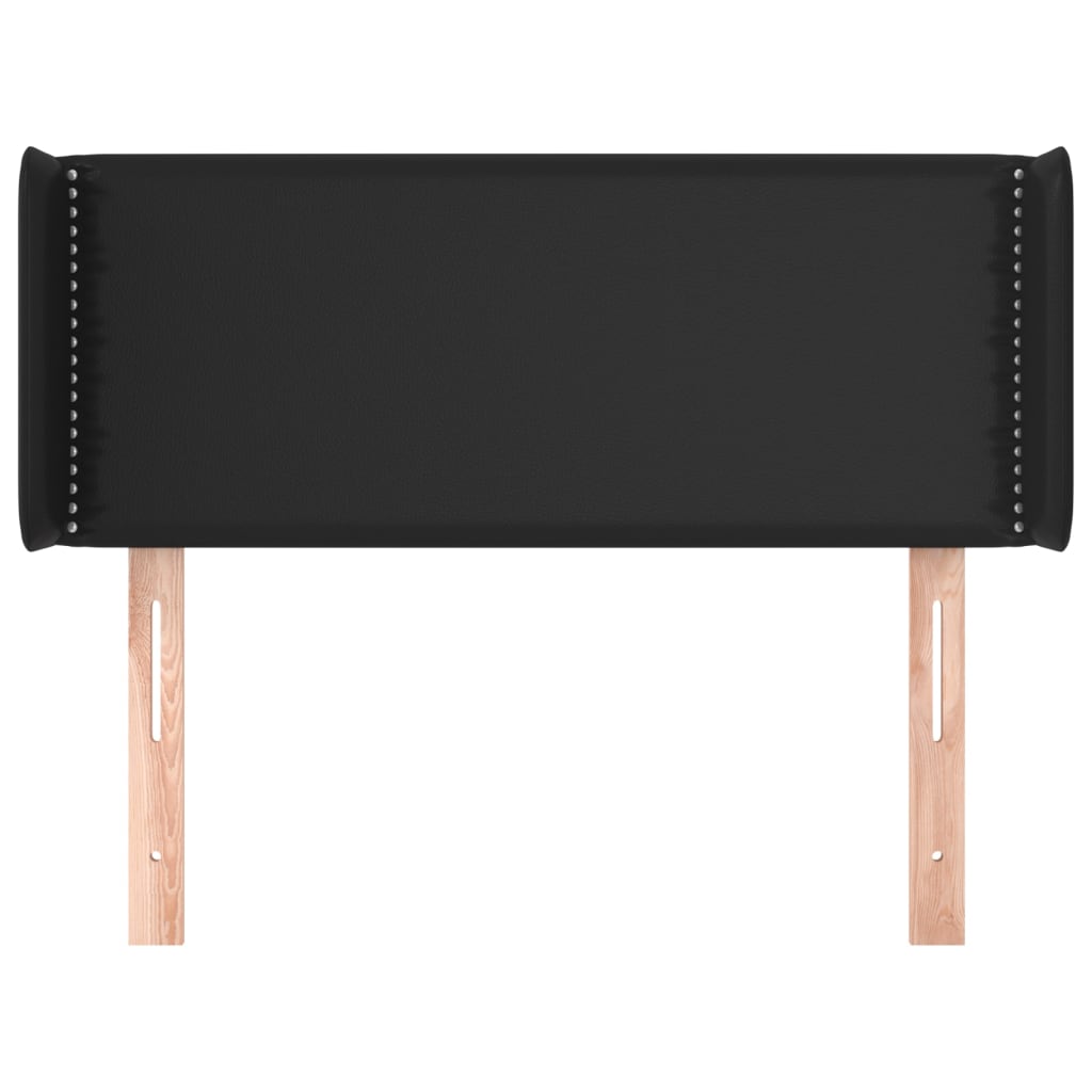 Hoofdbord met randen 83x16x78/88 cm kunstleer zwart 83 x 16 x 78/88 cm Zwart