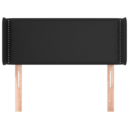 Hoofdbord met randen 83x16x78/88 cm kunstleer zwart 83 x 16 x 78/88 cm Zwart