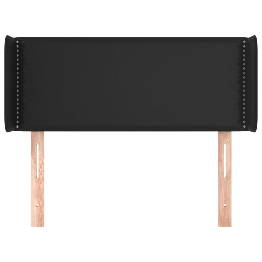 Hoofdbord met randen 93x16x78/88 cm kunstleer zwart 93 x 16 x 78/88 cm Zwart