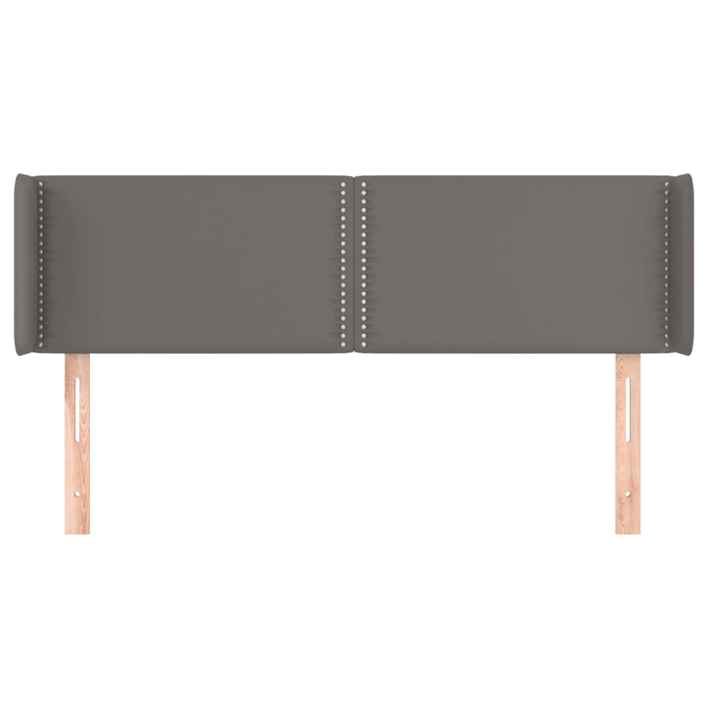 Hoofdbord met randen 147x16x78/88 cm kunstleer grijs 147 x 16 x 78/88 cm Grijs