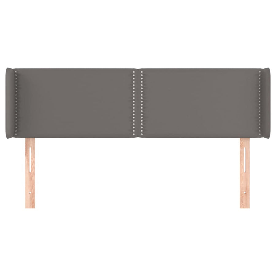 Hoofdbord met randen 147x16x78/88 cm kunstleer grijs 147 x 16 x 78/88 cm Grijs
