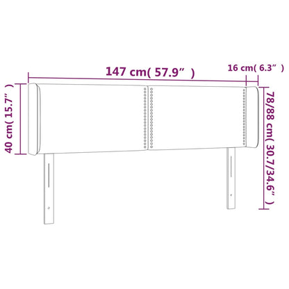 Hoofdbord met randen 147x16x78/88 cm kunstleer grijs 147 x 16 x 78/88 cm Grijs